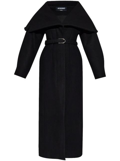Jacquemus Le manteau Caruso drape-collar coat - Black