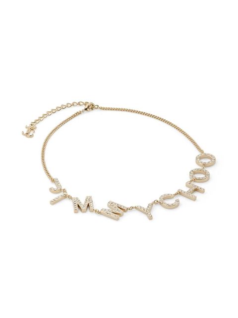 Jimmy Choo logo-lettering necklace - Gold
