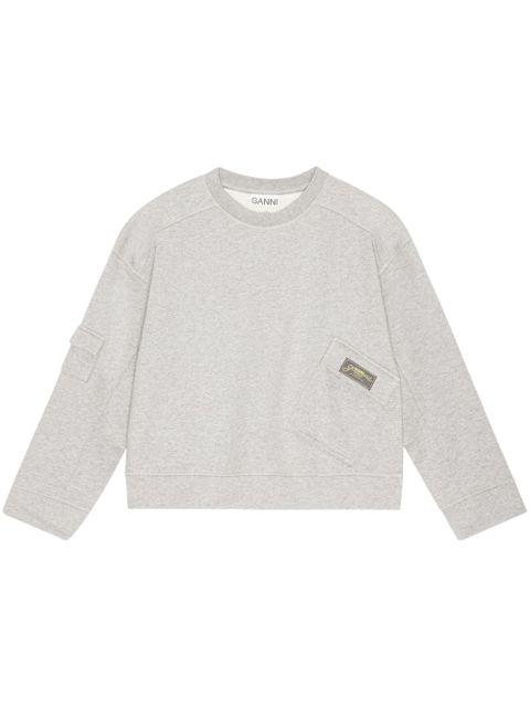 GANNI logo-patch sweatshirt - Grey - zdjęcie produktu nr 1