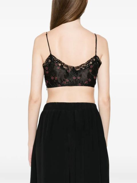 Simone Rocha floral-lace crop top - Black