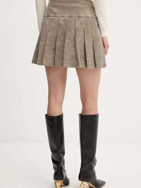 Guess spódnica ESTELL kolor beżowy mini rozkloszowana W5BD0I W2490 - zdjęcie produktu nr 2