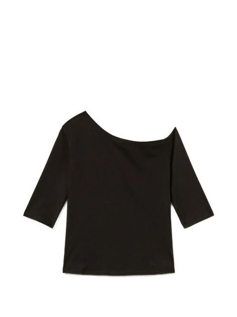TWINSET asymmetric collar T-shirt - Black - zdjęcie produktu nr 1