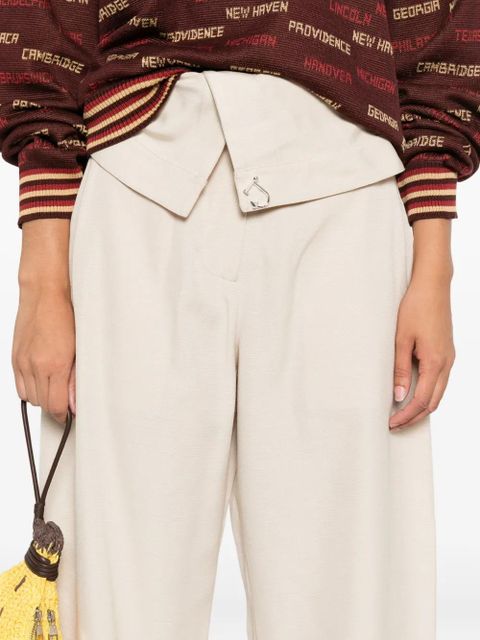 JW Anderson fold-over wide-leg trousers - Neutrals