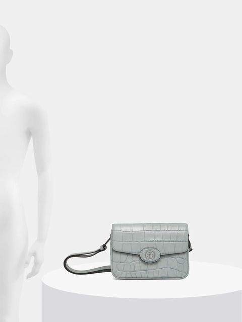 Tory Burch torebka skórzana Robinson kolor niebieski 165371.400