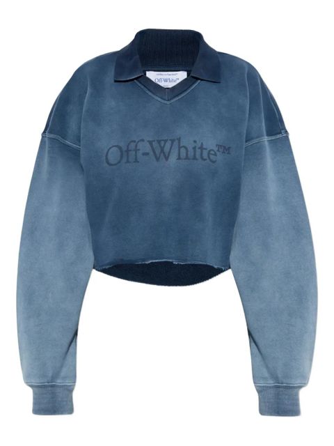 Off-White logo-print cropped sweatshirt - Blue - zdjęcie produktu nr 1