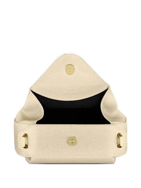 Yuzefi mini Oyster clutch pebbled shoulder bag - Neutrals