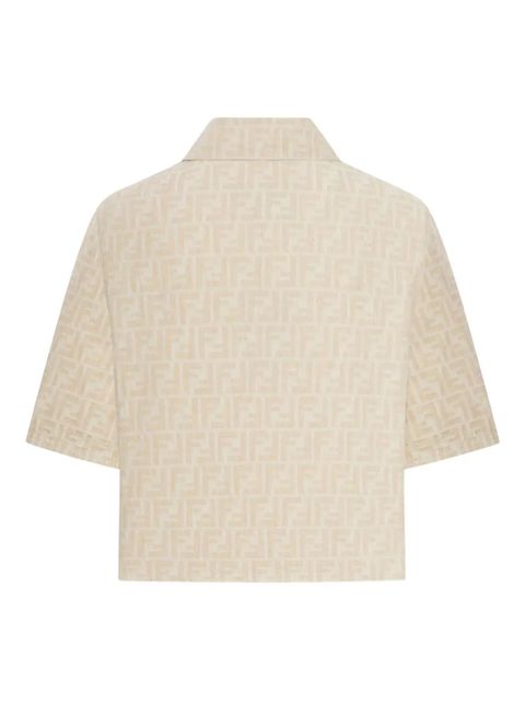 FENDI FF logo chambray jacket - Neutrals - zdjęcie produktu nr 2