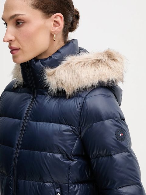 Tommy Hilfiger kurtka puchowa kolor granatowy przejściowa WW0WW47354