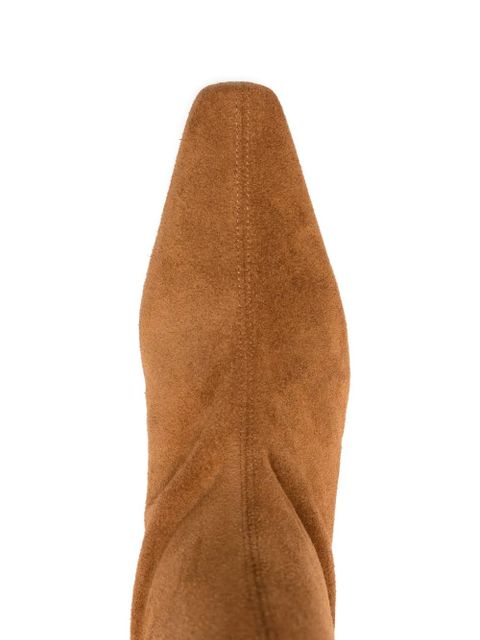 STAUD 60mm Wally suede leather pointed-toe boots - Neutrals