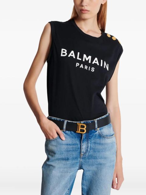 Balmain leather B-buckle belt - Black