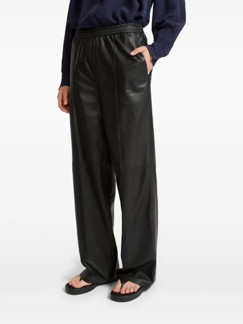 Yves Salomon leather trousers - Black