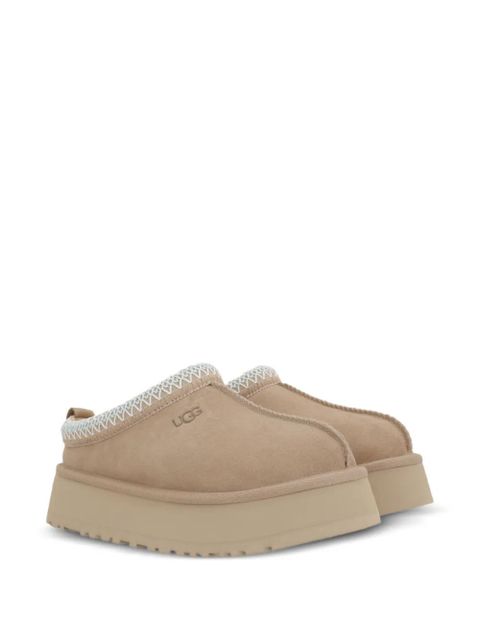UGG embroidered-trim suede mules - Neutrals - zdjęcie produktu nr 2
