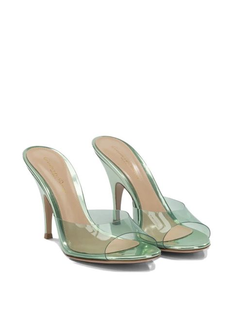 Gianvito Rossi transparent-strap metallic-finish sandals - White - zdjęcie produktu nr 2