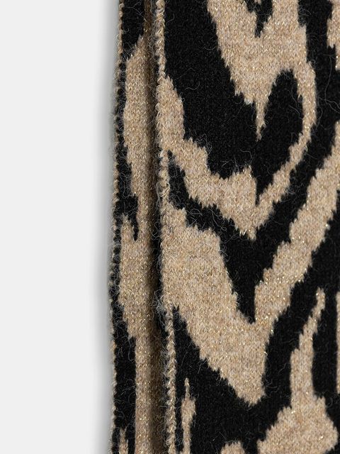 Morgan szalik z domieszką wełny damski kolor beżowy wzorzysty 5EZEBO