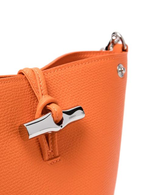 Longchamp XS Le Roseau Essential leather bucket bag - Orange