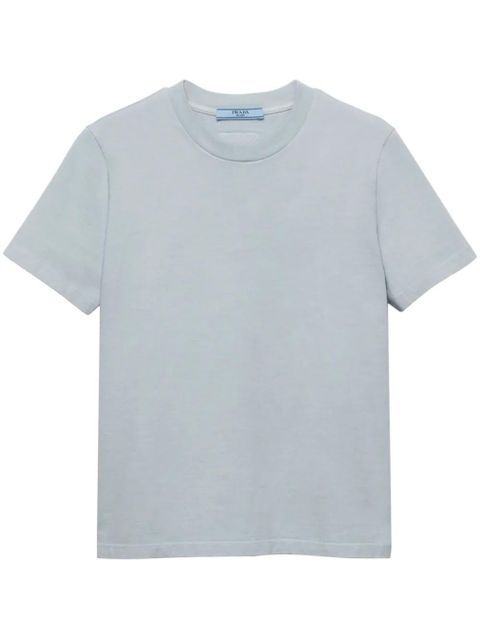 Prada triangle-logo cotton T-shirt - Blue - zdjęcie produktu nr 2