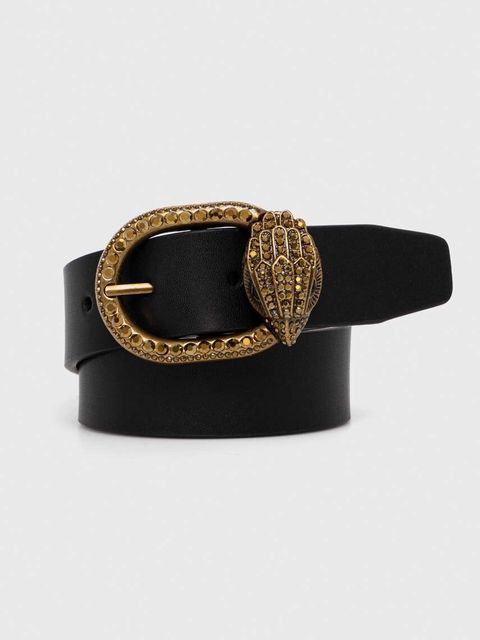 Kurt Geiger London pasek skórzany damski kolor czarny - zdjęcie produktu nr 1