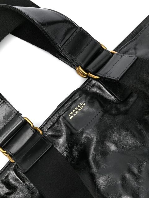 ISABEL MARANT Wardy crinkled-finish tote bag - Black
