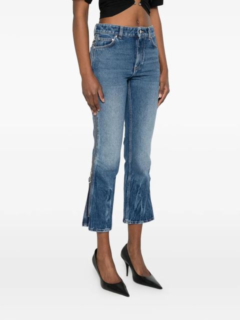 Rabanne zip-detail cropped jeans - Blue