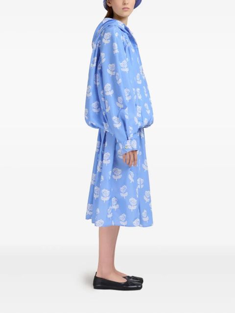 Marni floral-print zip-up jacket - Blue