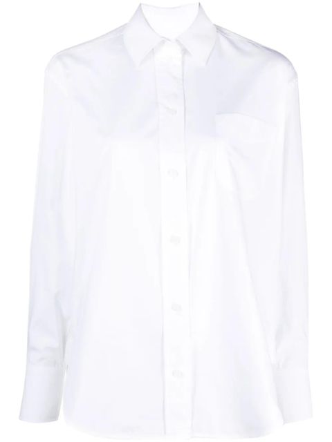 Victoria Beckham logo-embroidered organic cotton shirt - White - zdjęcie produktu nr 1