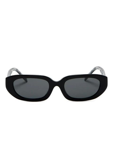 Tory Burch logo-plaque oval-frame sunglasses - Black - zdjęcie produktu nr 1