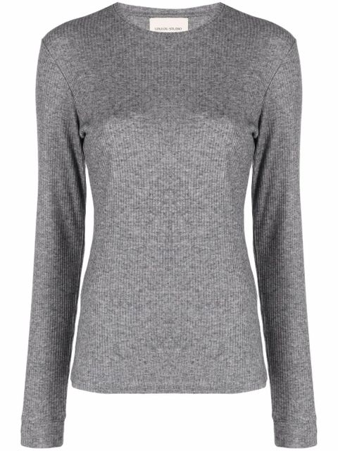 LouLou de Saison Ortigia Lds round-neck sweater - Grey