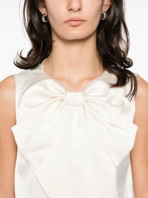 SANDRO bow satin top - Neutrals