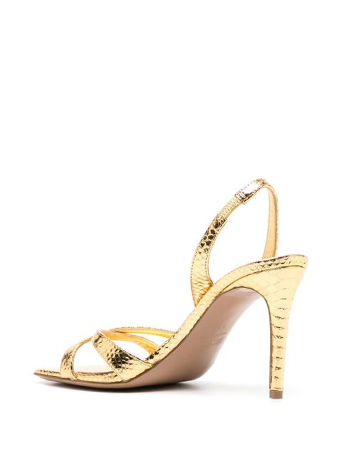 Paris Texas Stiletto 85mm leather sandals - Gold