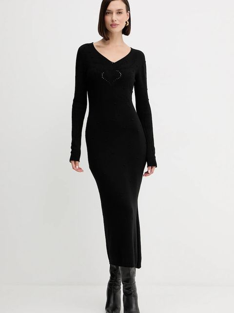 Twinset sukienka z wełną kolor czarny maxi prosta 252TP3330 - zdjęcie produktu nr 1