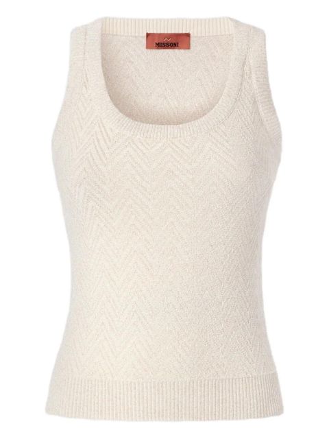 Missoni herringbone-pattern sleeveless top - Neutrals - zdjęcie produktu nr 1