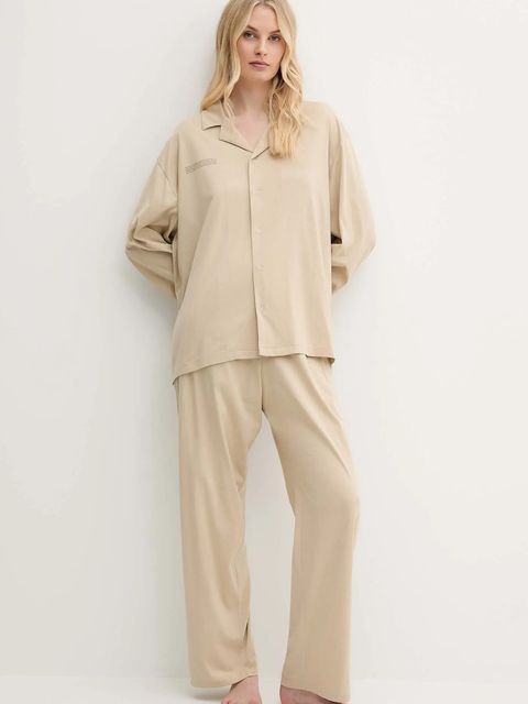 Pangaia piżama bawełniana damska kolor beżowy bawełniana 10002462 - zdjęcie produktu nr 1