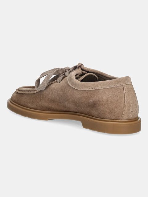 Tommy Hilfiger mokasyny zamszowe LIGHTWEIGHT SUEDE APRON TOE damskie kolor beżowy na płaskim obcasie FW0FW09262