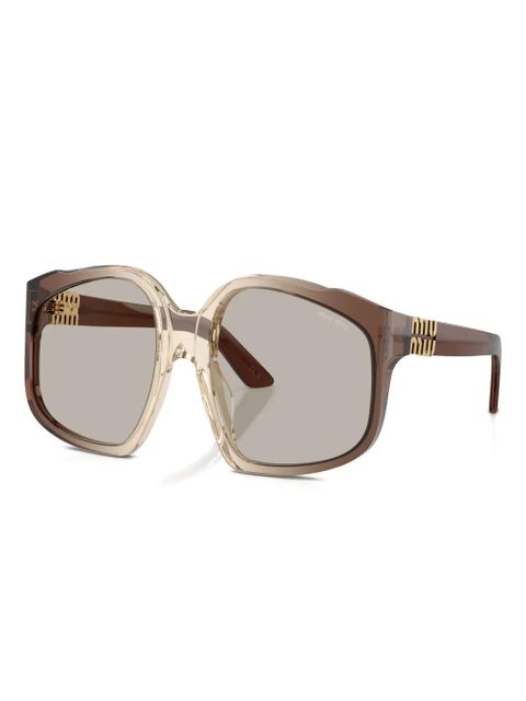 Miu Miu Eyewear oversize-frame sunglasses - Brown - zdjęcie produktu nr 2