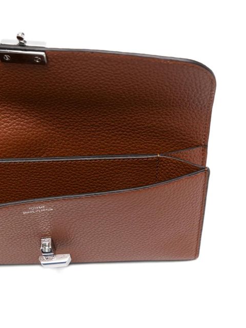 TOTEME flap grained leather wallet - Brown