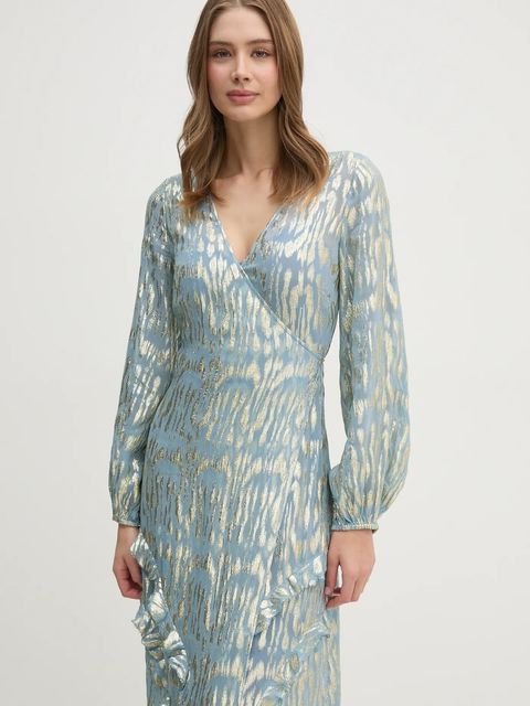 Never Fully Dressed sukienka Lottie kolor niebieski maxi rozkloszowana NFDDR1778