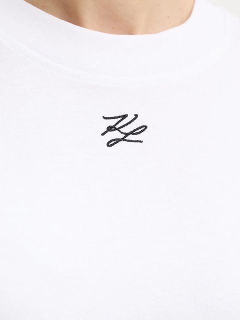 Karl Lagerfeld t-shirt bawełniany damski kolor biały A4W17039