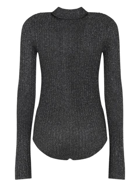 The Frankie Shop Solana buttoned polo top - Grey - zdjęcie produktu nr 2