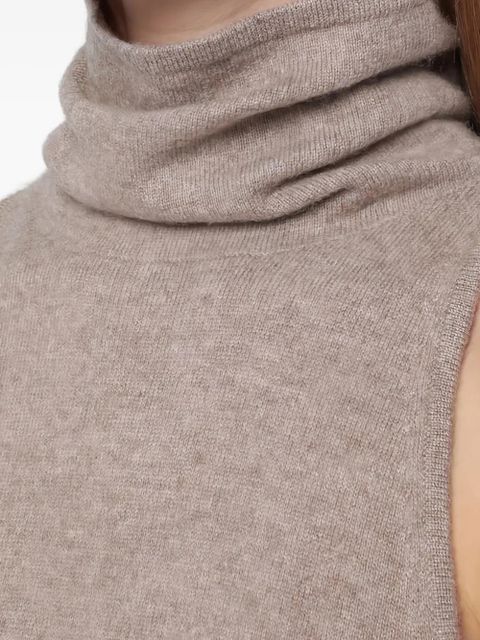 Almada Label roll-neck sleeveless top - Neutrals