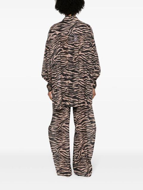 The Attico zebra-print cotton shirt - Brown - zdjęcie produktu nr 2
