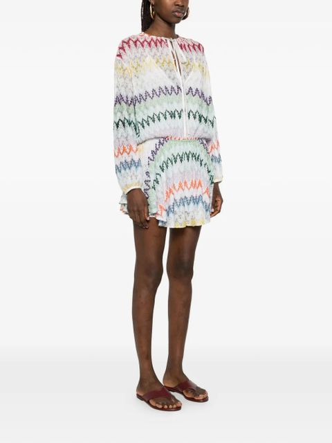 Missoni zigzag tie mini dress - White