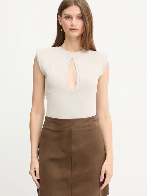 Pinko body damska kolor beżowy gładka 106088 A308 - zdjęcie produktu nr 1