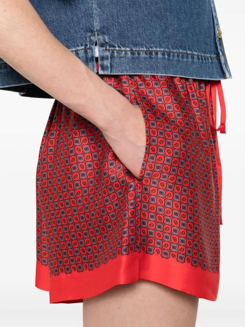 SANDRO geometric-print shorts - Red