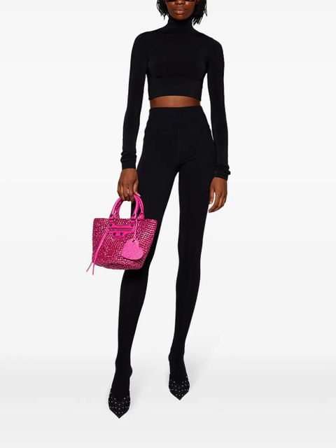 Balenciaga turtleneck cropped top - Black