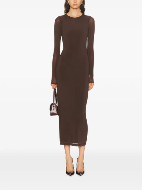 WARDROBE.NYC long-sleeve midi dress - Brown - zdjęcie produktu nr 2