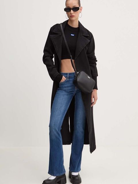 HUGO Blue sweter damski kolor czarny lekki 50518280