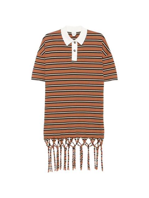 Nanushka Benigna fringed striped mini dress - Brown - zdjęcie produktu nr 1