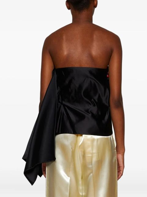 The Row draped asymmetrical top - Black