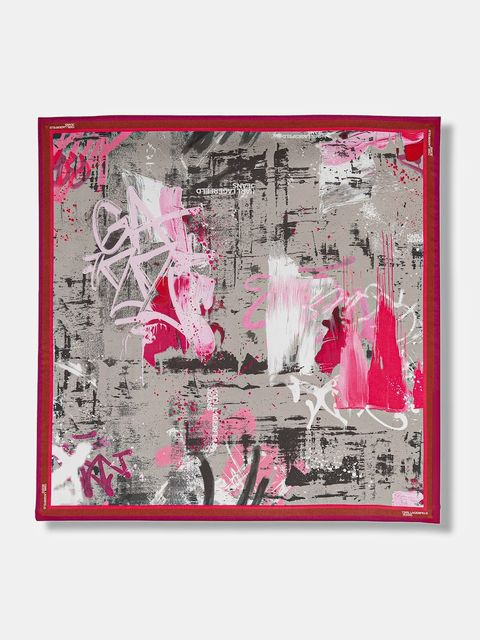 Karl Lagerfeld Jeans apaszka damska kolor różowy wzorzysta B1W33068 - zdjęcie produktu nr 1