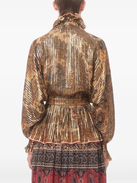 Valentino Garavani Pekin Cashmere Voyage Imaginaire-print blouse - Neutrals